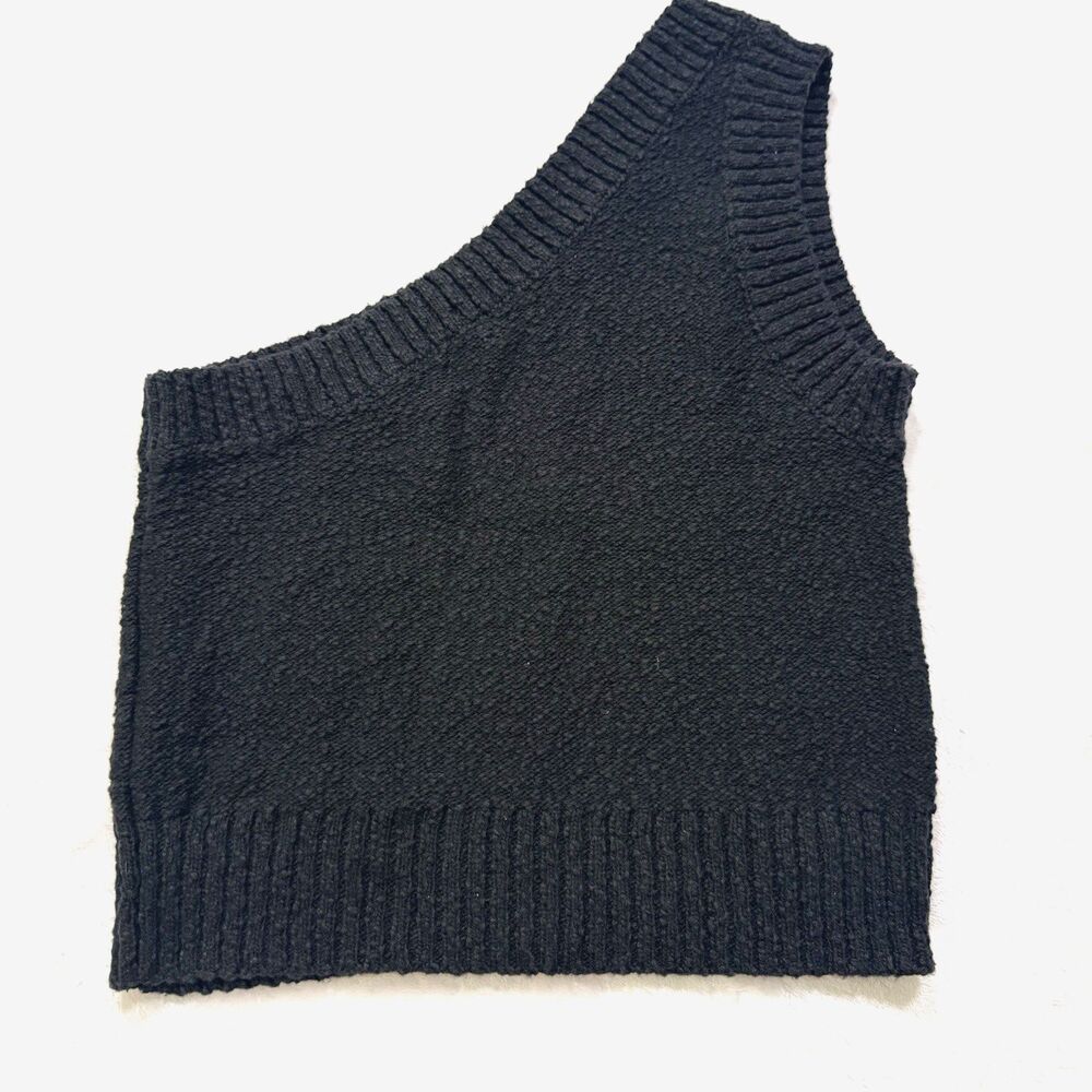 Madewell Womens Black Solid Knit One Shoulder Sweater - Small